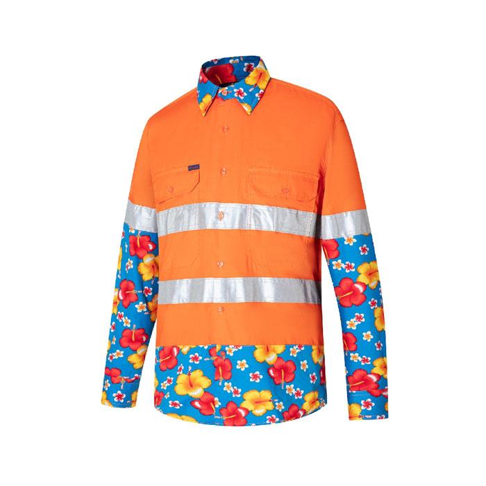 R U RITEMATE? Vented Hivis Lightweight Taped Shirt. Orange/Hibiscus ...