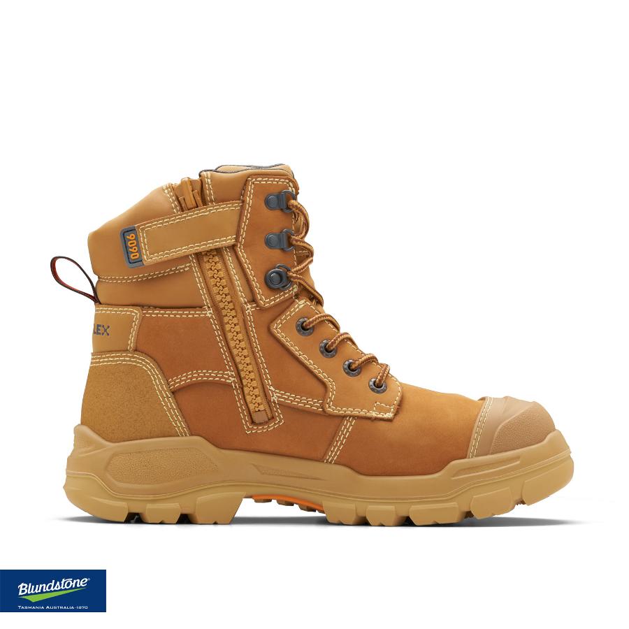 Blundstone 9090 RotoFlex MAX EH Penetration Resistant Zip Sided Safety Boots Wheat LOD Workwear