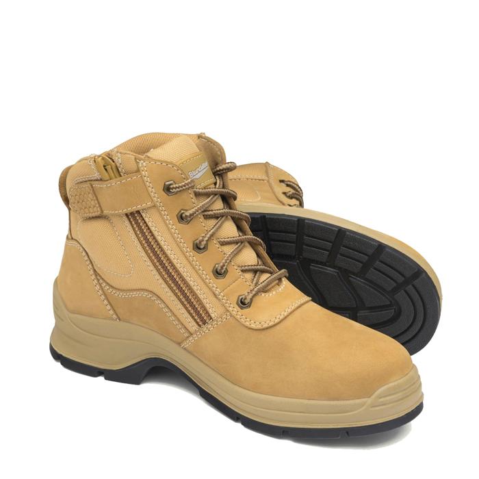 Blundstone 418 Nubuck Unisex Zip Up Work Boots Wheat LOD Workwear