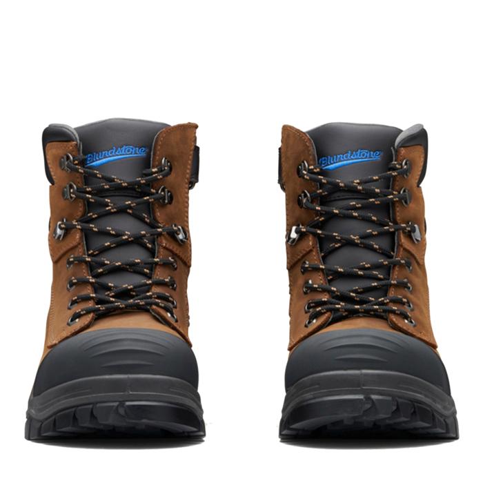 Blundstone 983 Unisex Crazy Horse Zip Up Safety Boots - Brown - LOD Workwear