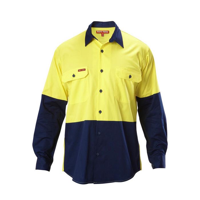 Hard Yakka Y07558 Koolgear Hi Vis Two Tone Vented L S Shirt Lod Workwear