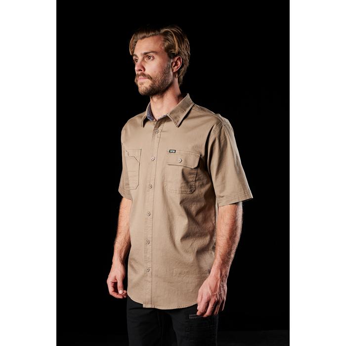 Fxd Ssh 1 Short Sleeve Stretch Work Shirt Fx01614002 Khaki Lod Workwear