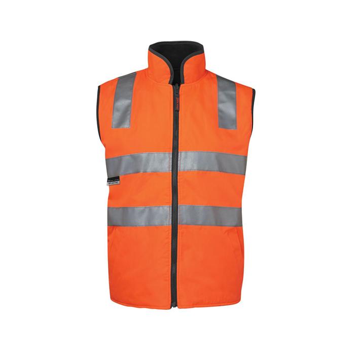 JB's Wear 6D4RV Hi Vis Day/Night Reversible Vest. Orange/Black. Size XL ...